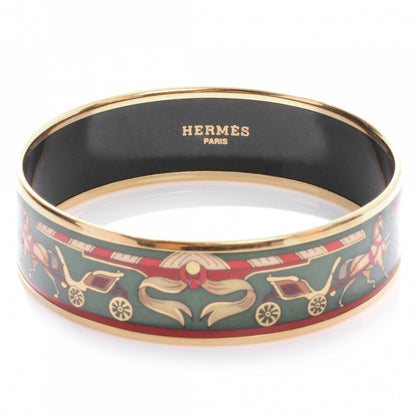Hermes Enamel Printed Chariots Wide Bracelet 65 5 of 6