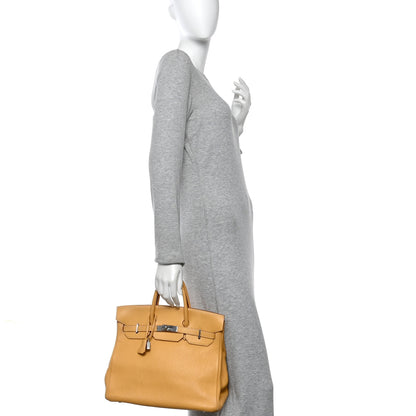 Hermes Taurillon Clemence HAC Birkin 32 Natural Sable 2 of 24