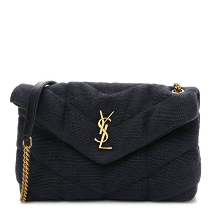 Saint Laurent Canvas Quilted Toy Loulou Puffer Monogram Chain Satchel Deep Marine 1 of 10