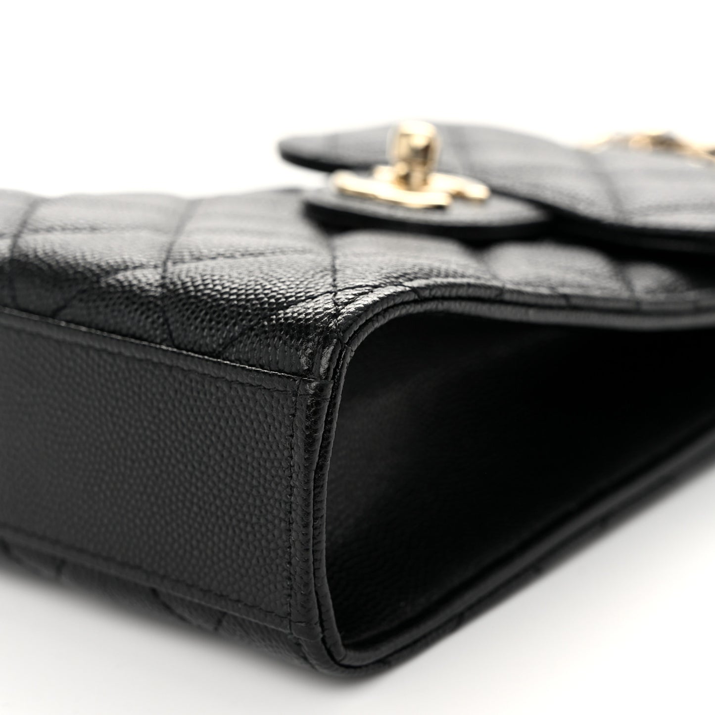 Caviar Quilted Classic Phone Holder Black