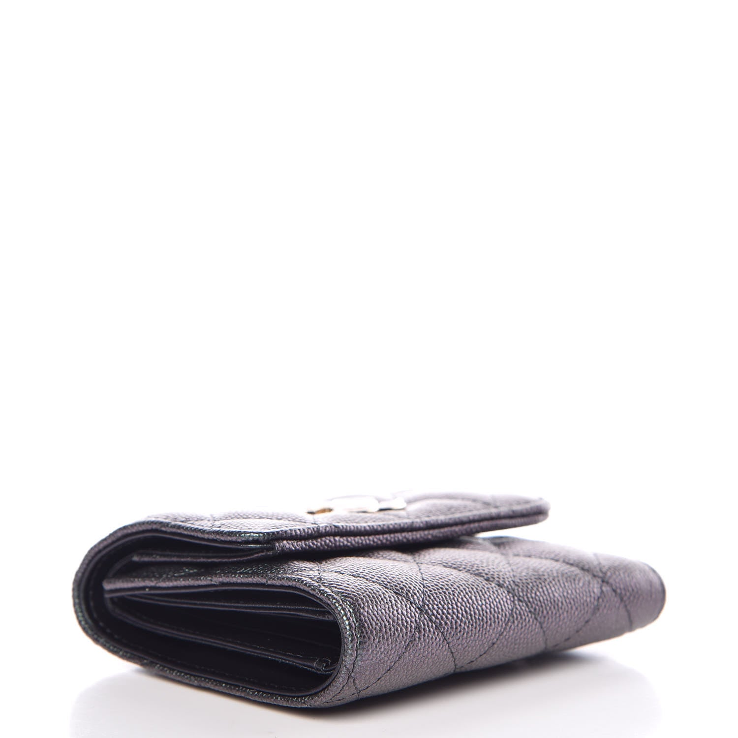 Chanel Iridescent Caviar Quilted Small Wallet Black 4 of 9
