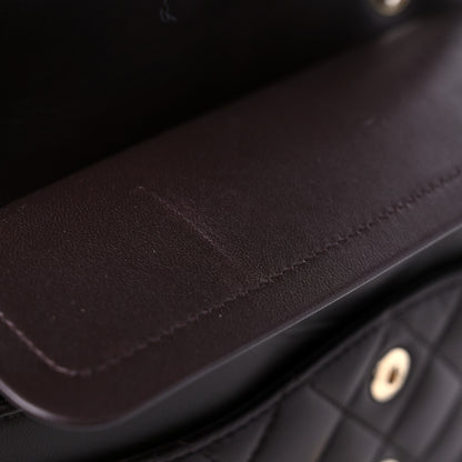 Chanel Lambskin Quilted Small Double Flap Dark Brown 13 of 14