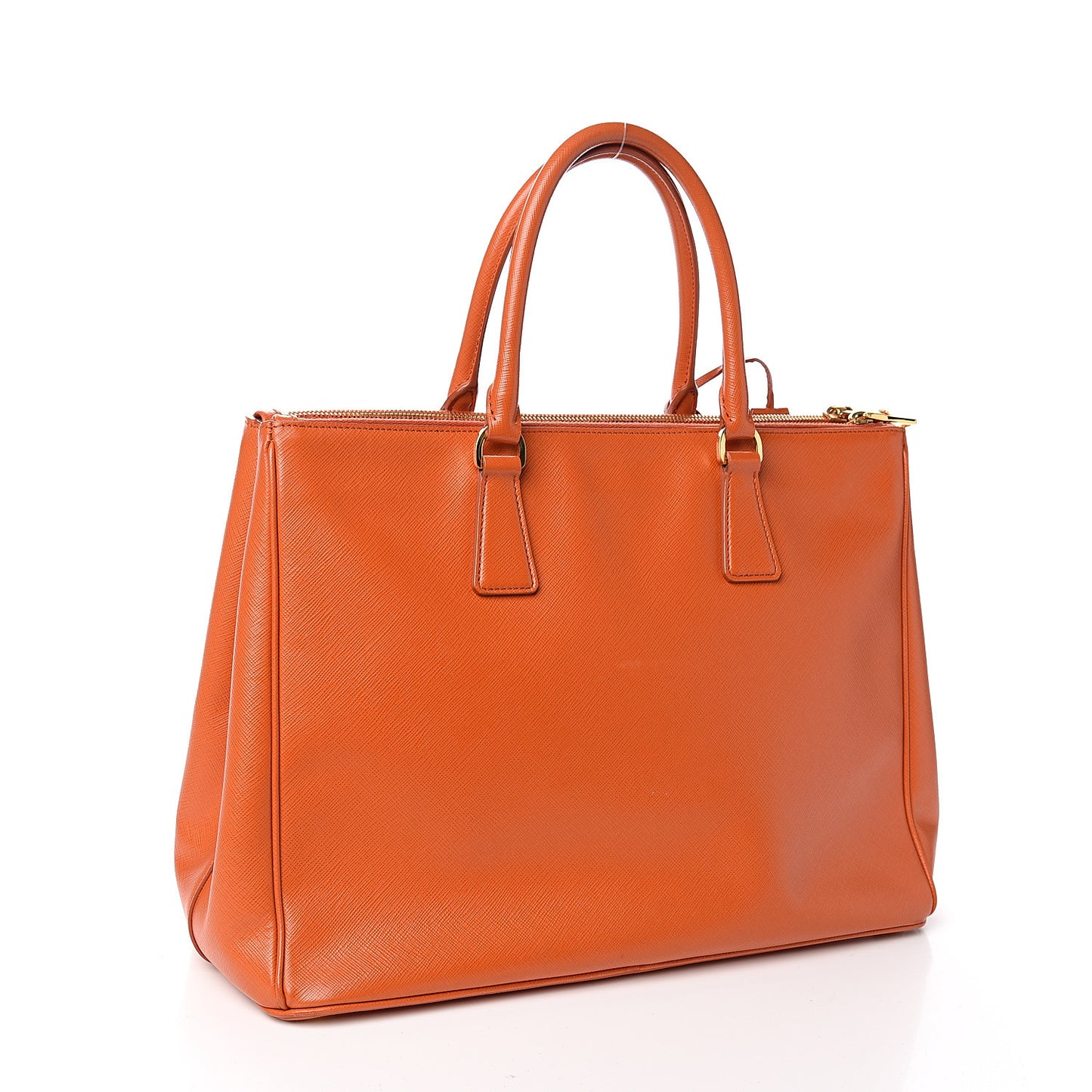 Saffiano Large Galleria Double Zip Tote Papaya