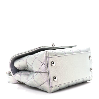 Chanel Iridescent Caviar Quilted Extra Mini Coco Handle Flap Purple 4 of 11