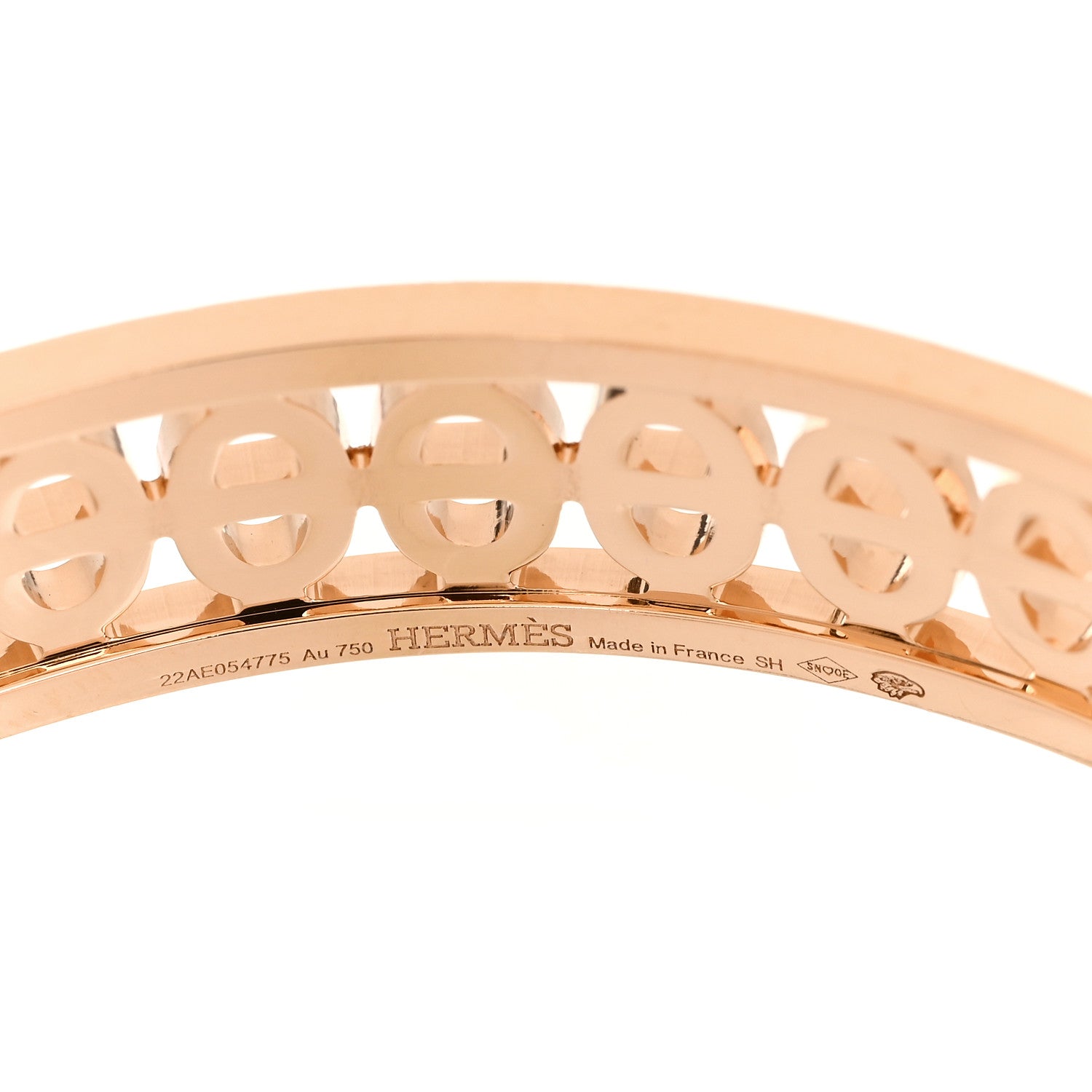 Hermes 18K Rose Gold Diamond PM Chaine d'Ancre Divine Cuff Bracelet SH 3 of 4
