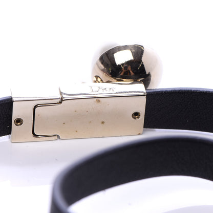 Christian Dior Calfskin Pearl Double Bracelet L Black 5 of 5