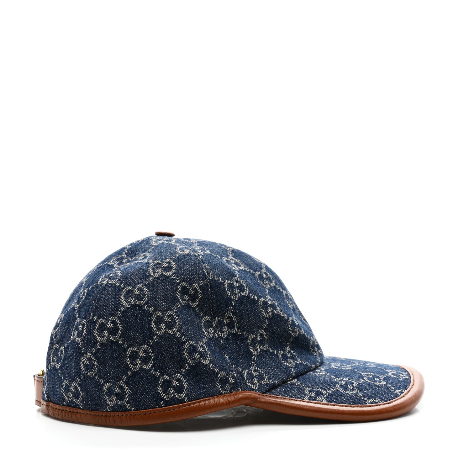 Washed Jacquard Denim Nappa GG Monogram Oscar Baseball Hat M Denim Cuir