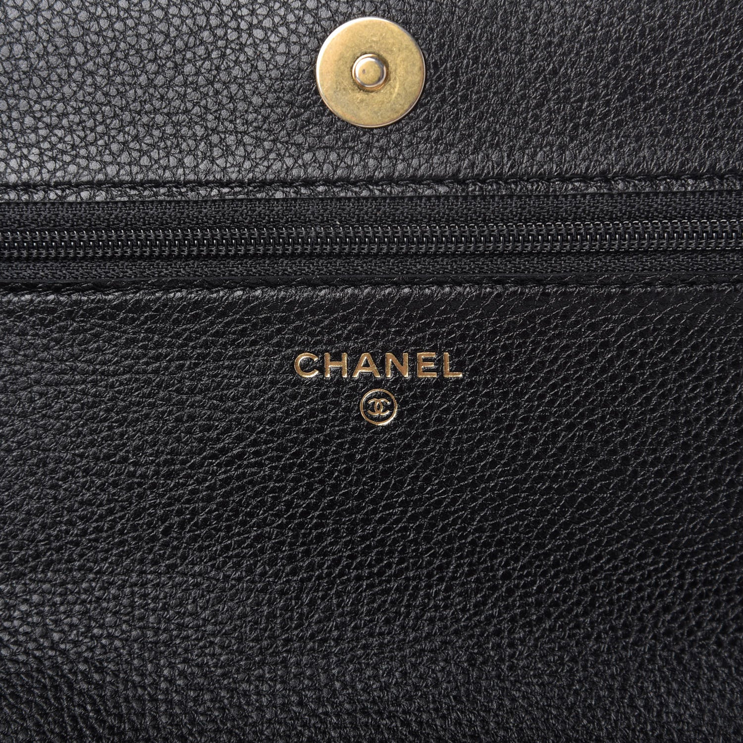 Chanel Calfskin Crochet 19 Wallet On Chain WOC Black 8 of 10