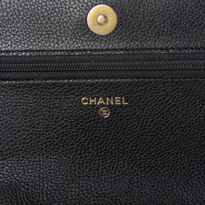 Chanel Calfskin Crochet 19 Wallet On Chain WOC Black 8 of 10