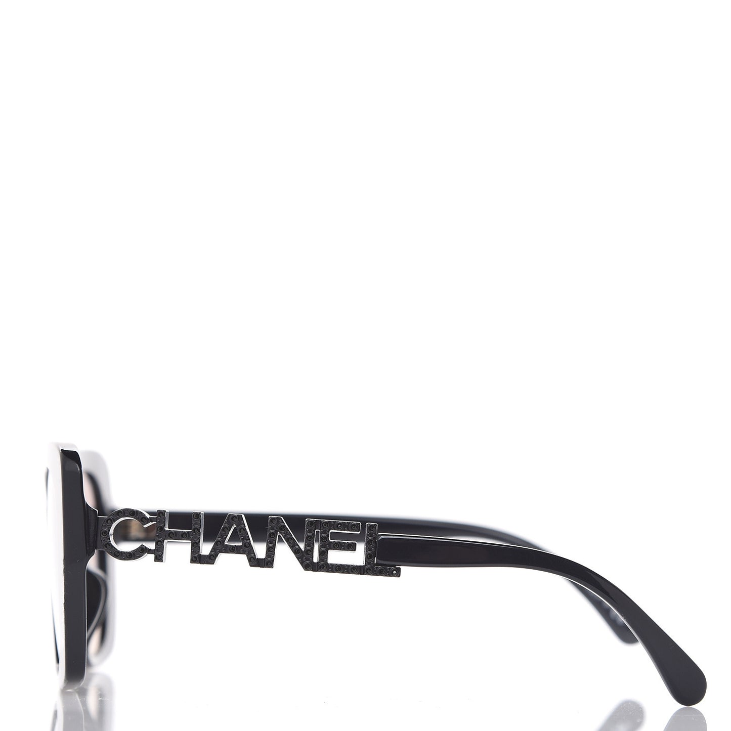 Acetate Strass Square Sunglasses 5422 Black