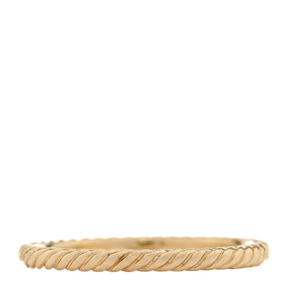 David Yurman 18K Yellow Gold 2mm Cable Classics Band Ring 55 7.25 1 of 6