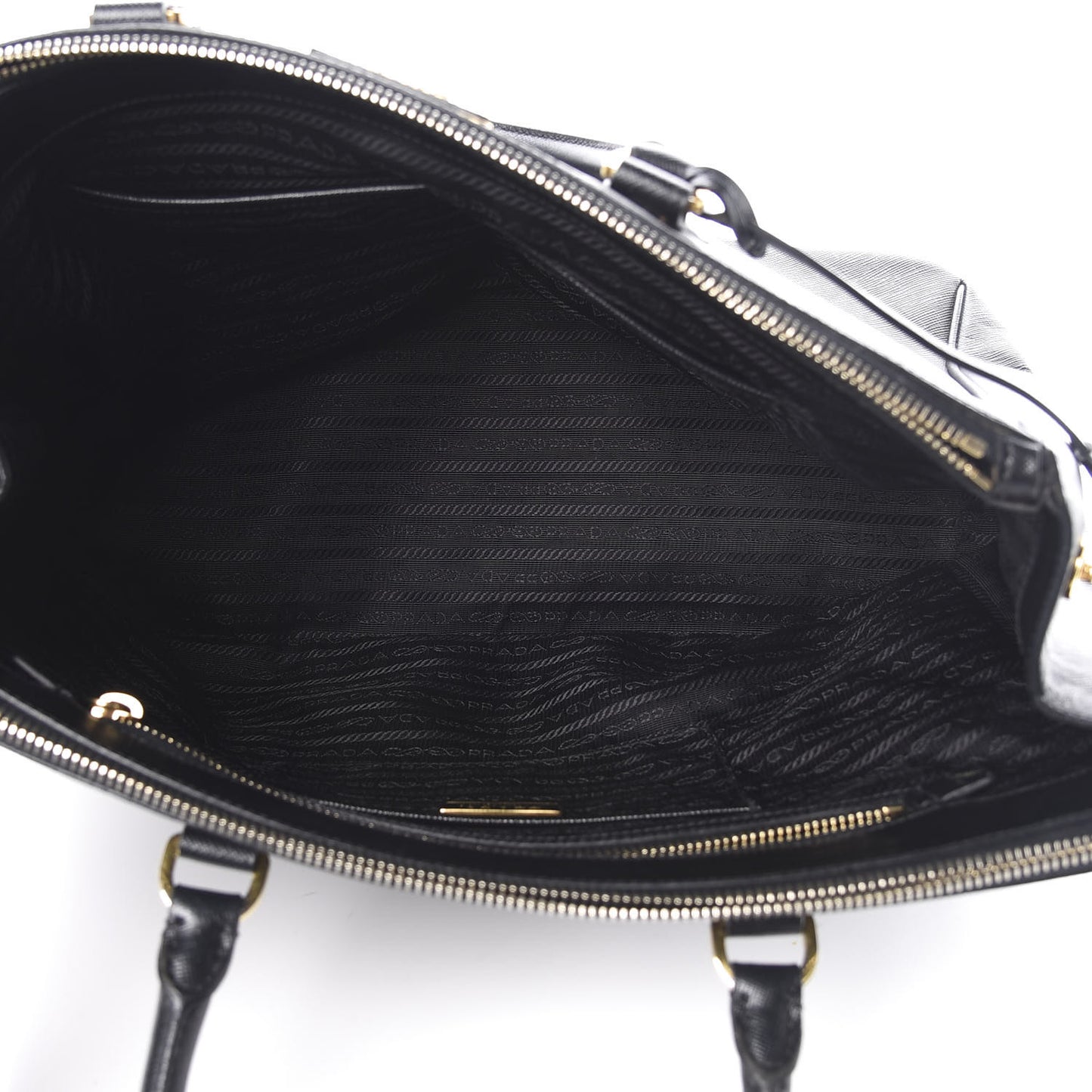 Saffiano Medium Galleria Double Zip Tote Black