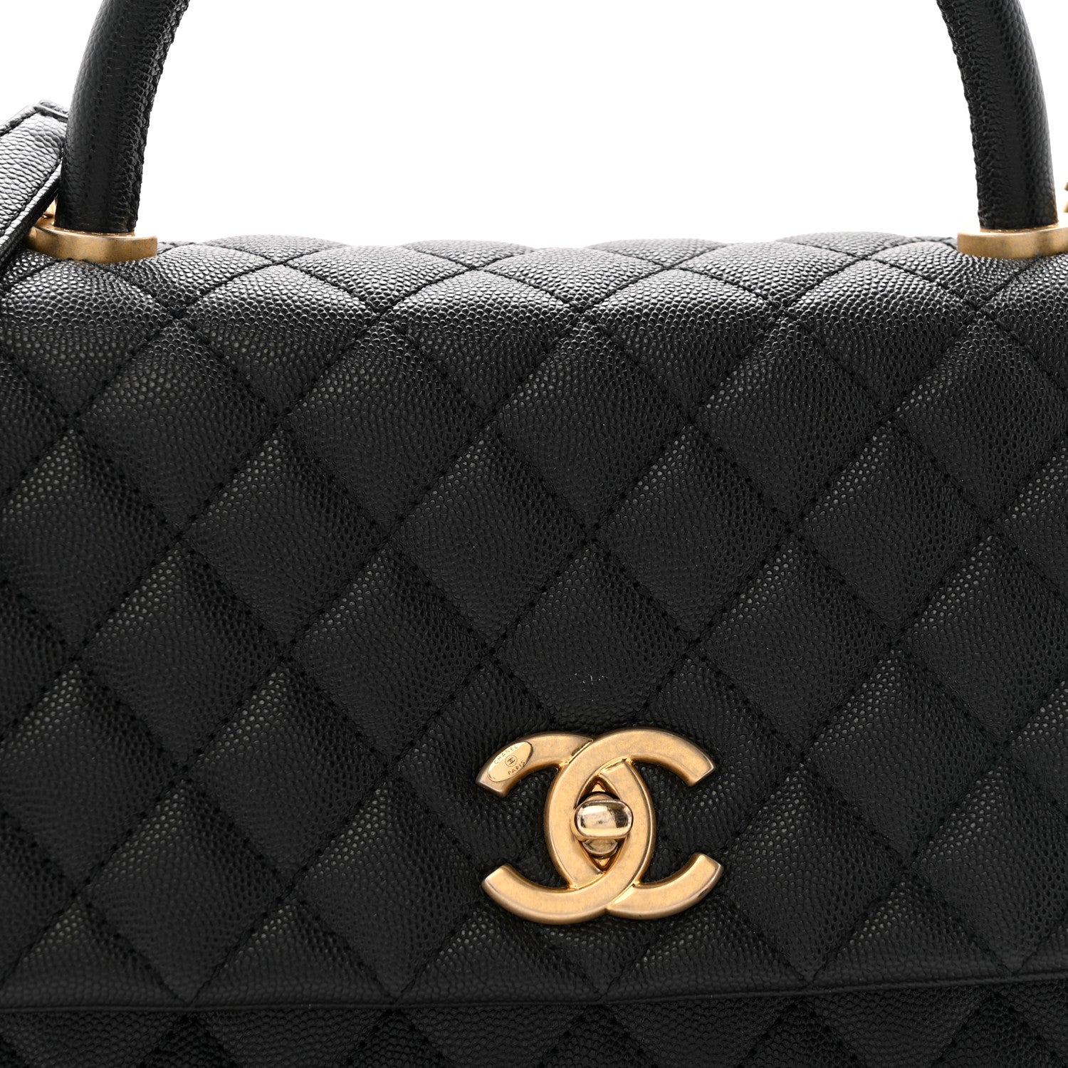 Chanel Caviar Quilted Small Coco Handle Flap Black 8 of 13