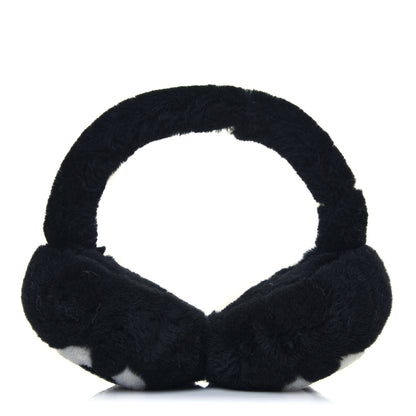 Chanel Shearling CC Ear Muffs Black White 2 of 10