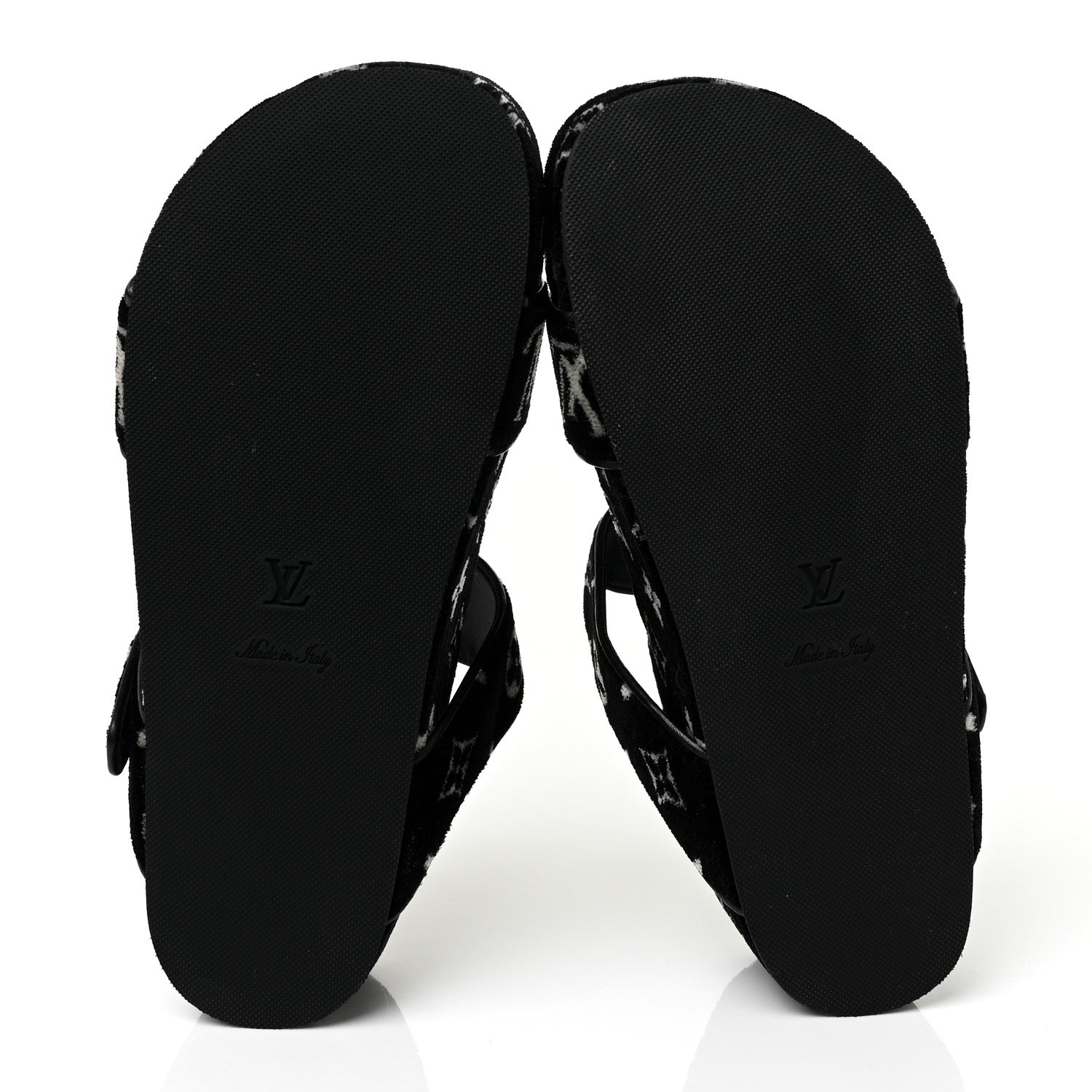 Louis Vuitton Velvet Monogram Jumbo Flatform Mule Sandals 39 Black White 5 of 8