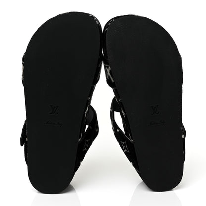 Louis Vuitton Velvet Monogram Jumbo Flatform Mule Sandals 39 Black White 5 of 8