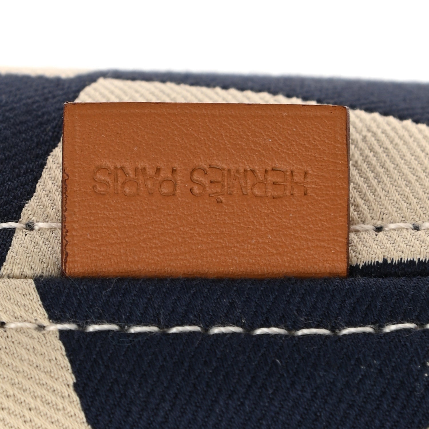 Hermes Canvas Chain De Ancre Beach Tote Navy 7 of 12