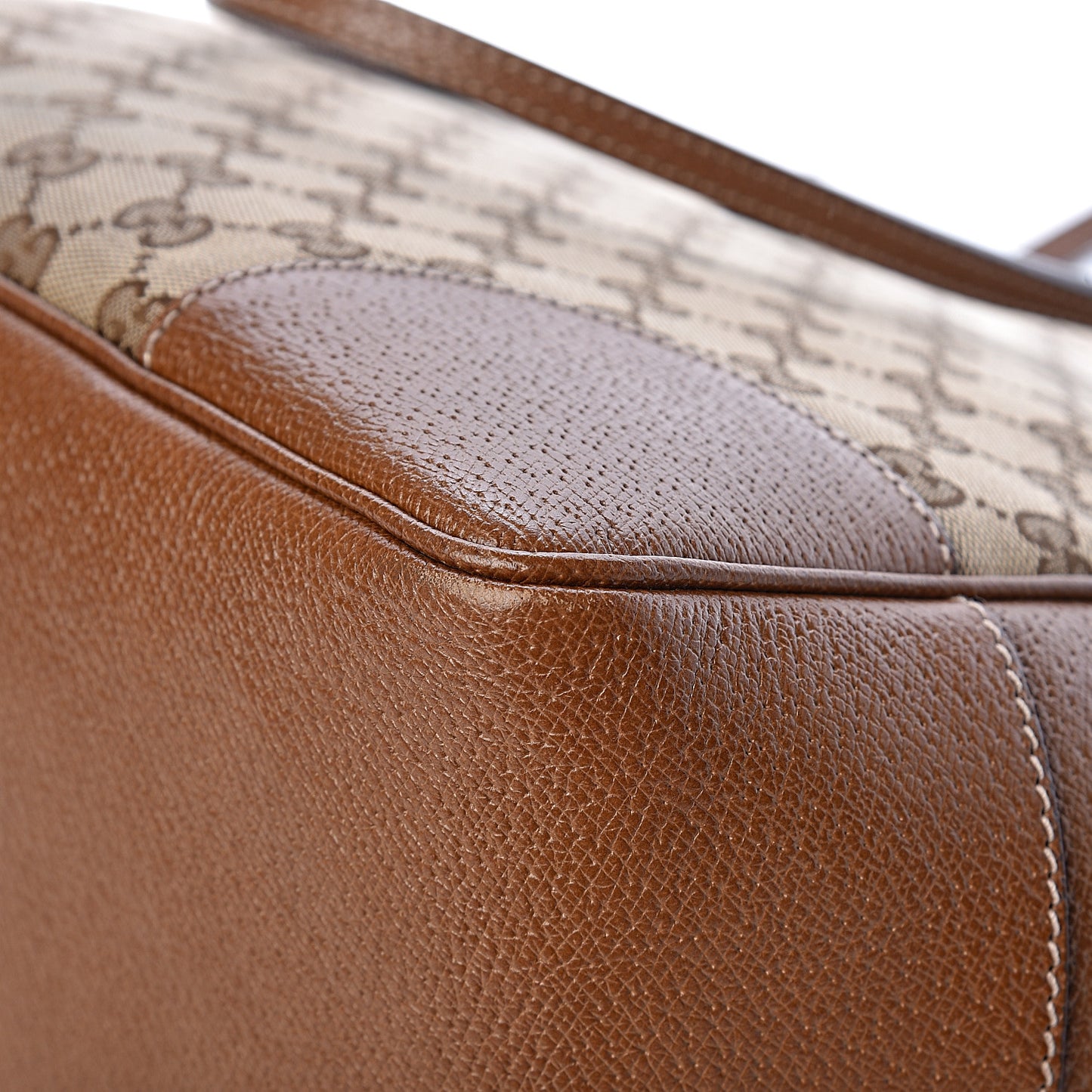 Monogram Medium Bree Zippered Tote Beige Tabacco