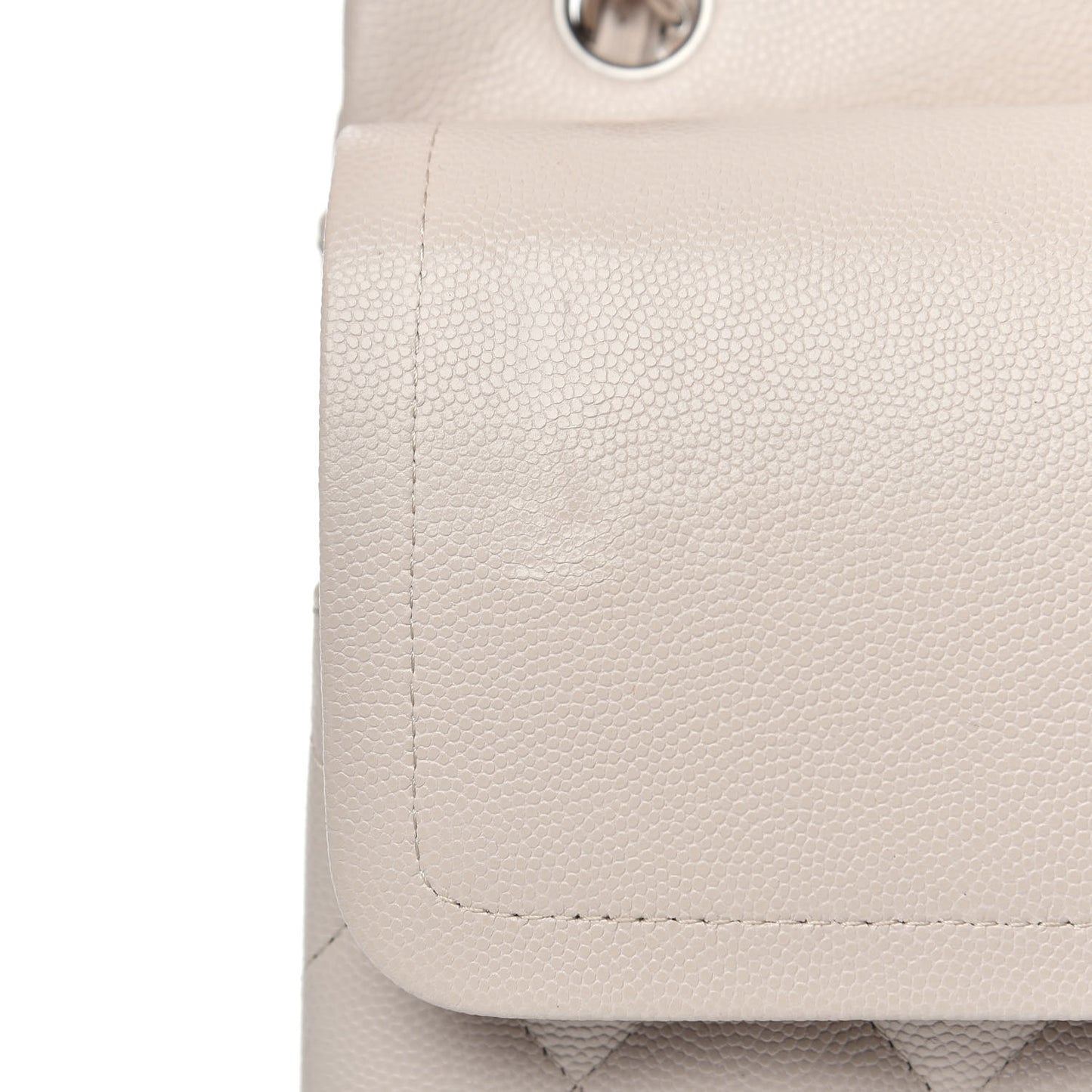 Caviar Quilted Jumbo Double Flap Ivory