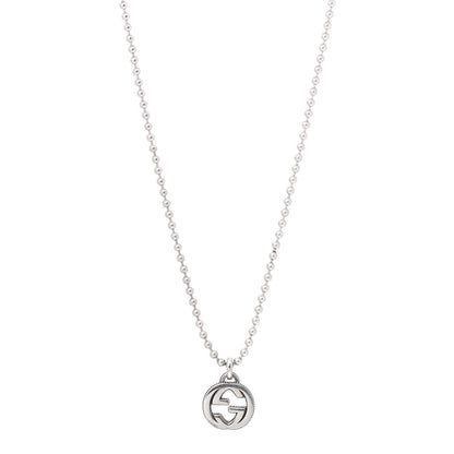 Gucci Sterling Silver Interlocking Circle GG Pendant Necklace 1 of 8