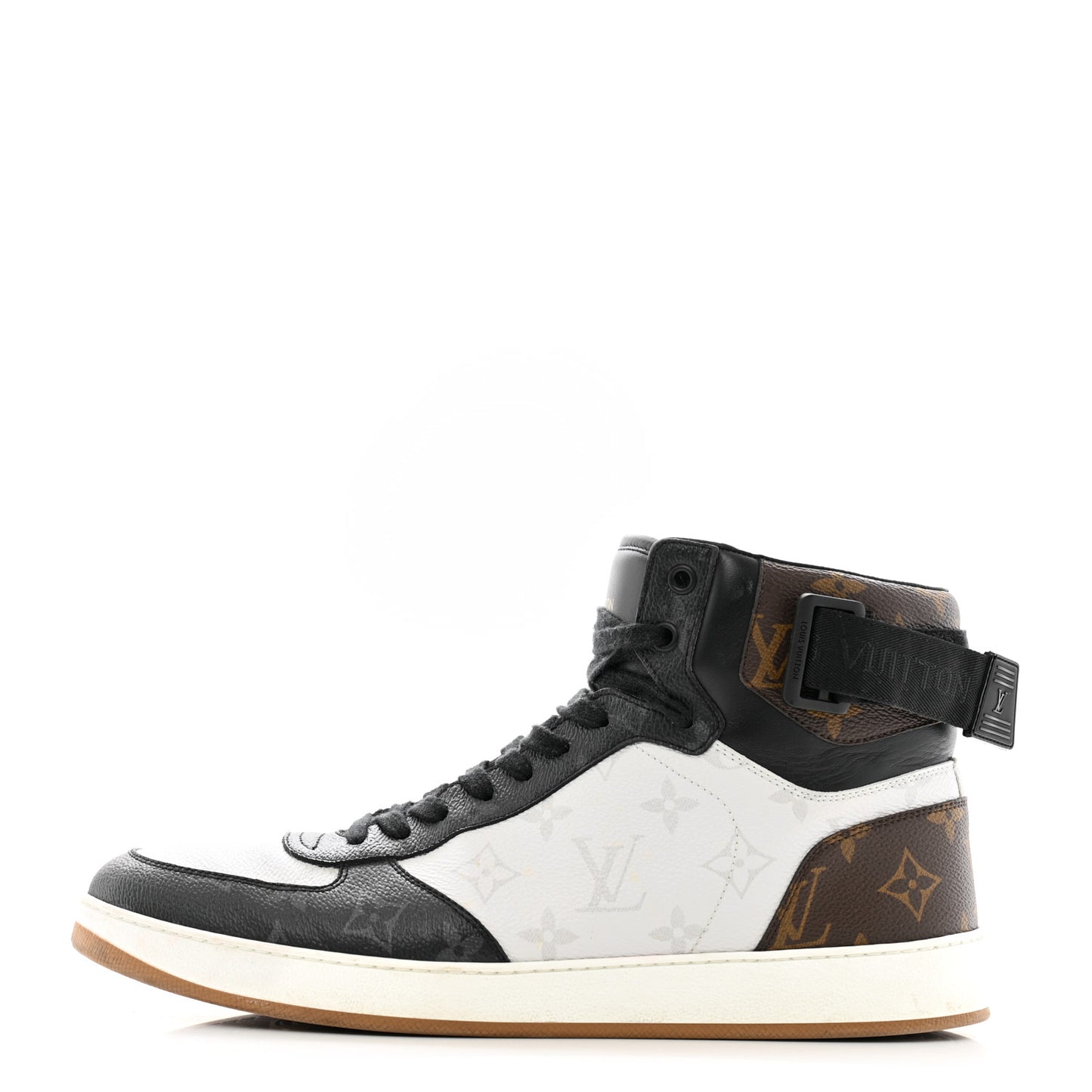 Calfskin Monogram Mens Rivoli High Top Sneakers 9 Black