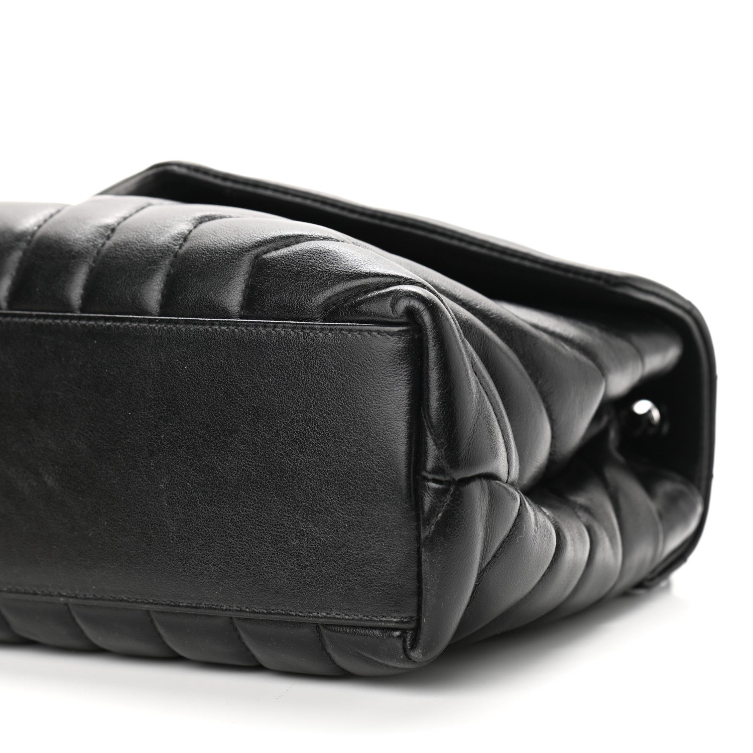 Saint Laurent Calfskin Y Quilted Monogram Small Loulou Chain Satchel Black 9 of 12