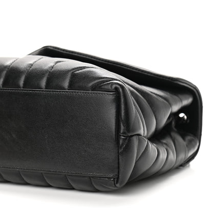 Saint Laurent Calfskin Y Quilted Monogram Small Loulou Chain Satchel Black 9 of 12