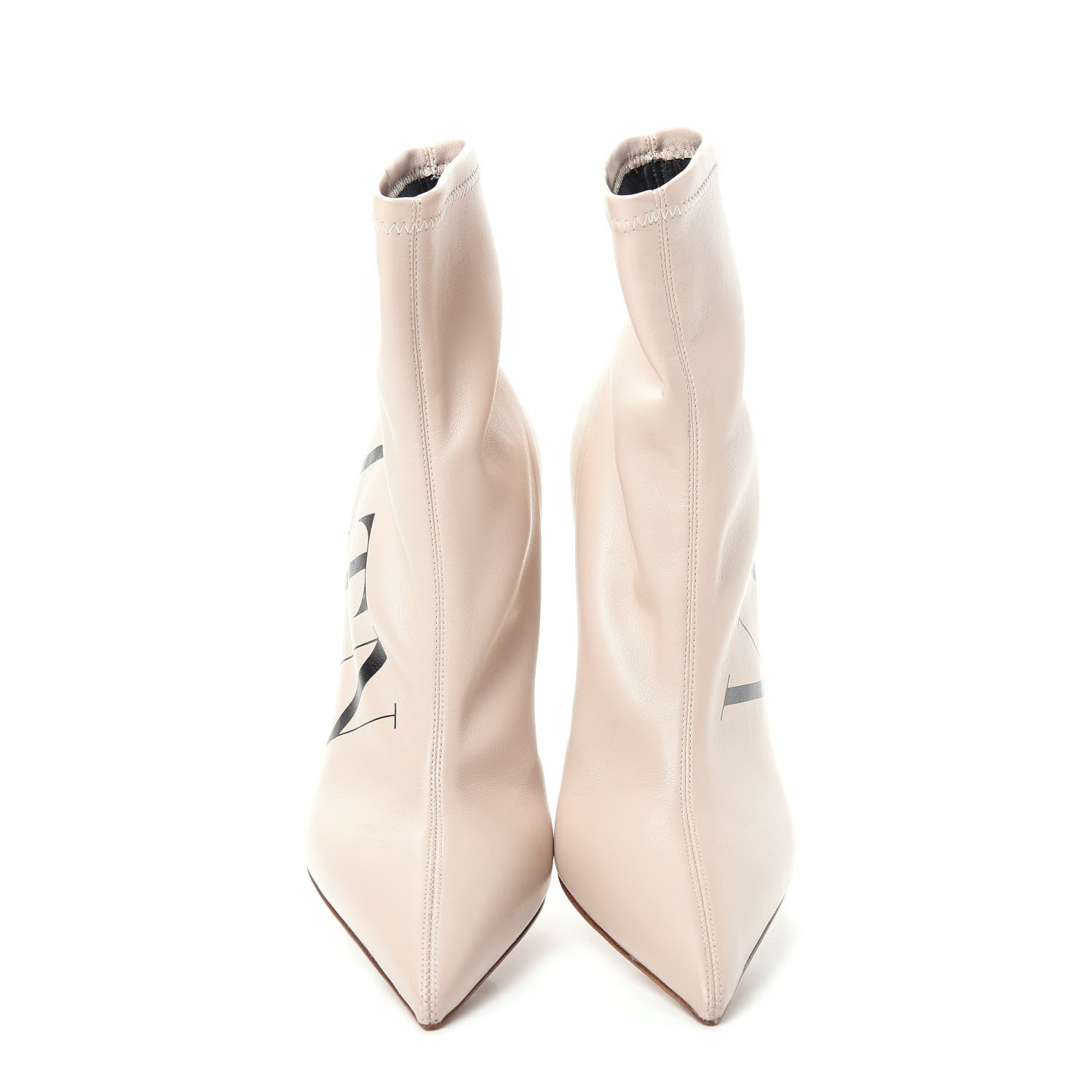 Valentino Garavani Eco Leather VLTN 100mm Sock Booties 37 Dust Pink Black 5 of 8