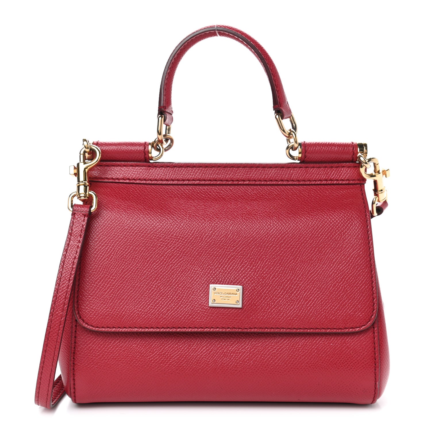 Dolce & Gabbana Dauphine Mini Miss Sicily Satchel Dark Red 1 of 4