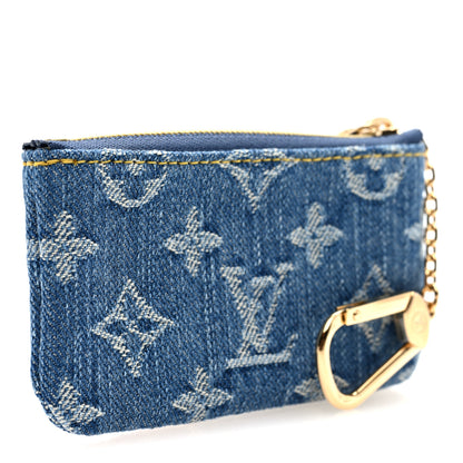 Louis Vuitton LV X TM Monogram Denim Cerises Key Pouch Blue 3 of 7