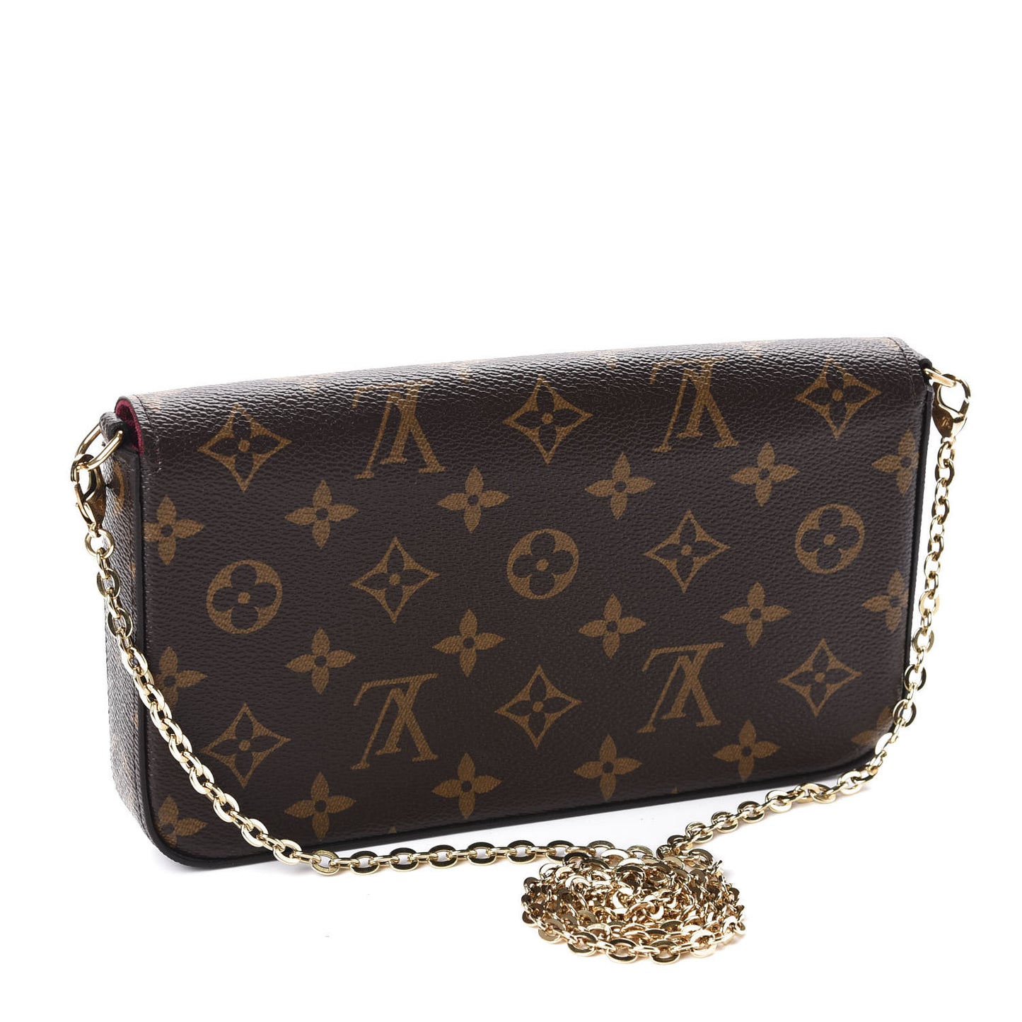 Monogram Pochette Felicie Chain Wallet Fuchsia