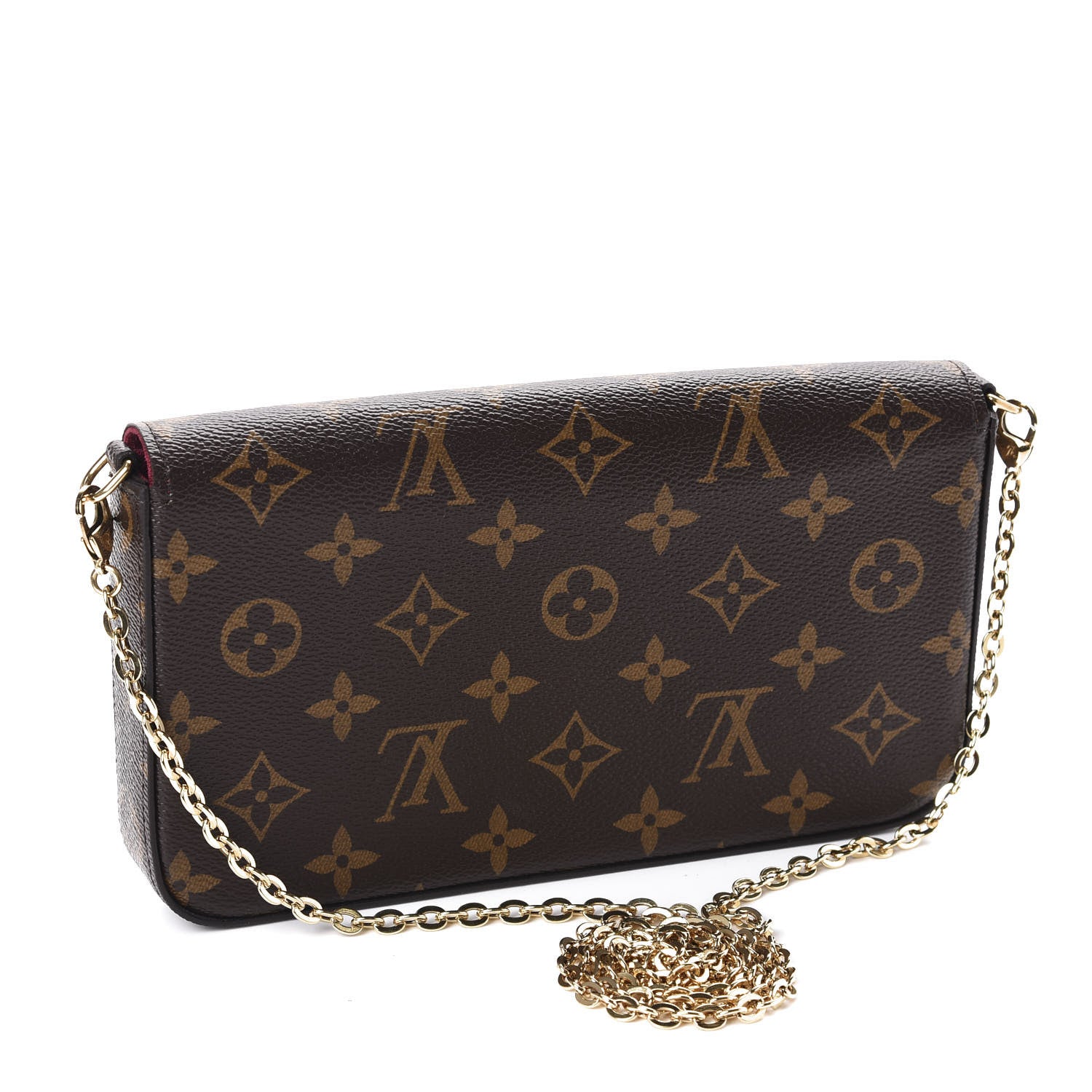 Louis Vuitton Monogram Pochette Felicie Chain Wallet Fuchsia 2 of 12