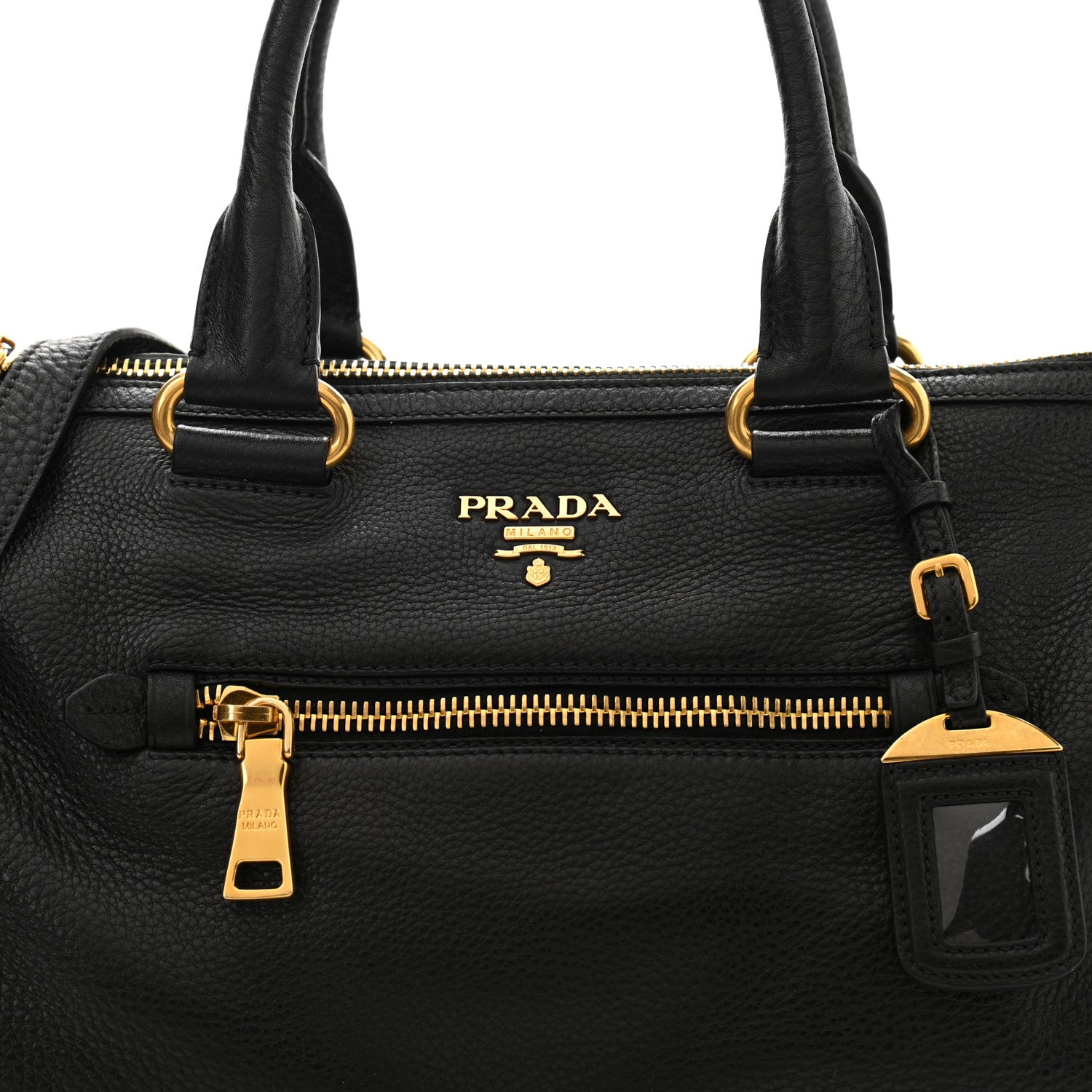 Prada Vitello Daino Shopping Satchel Black 10 of 10
