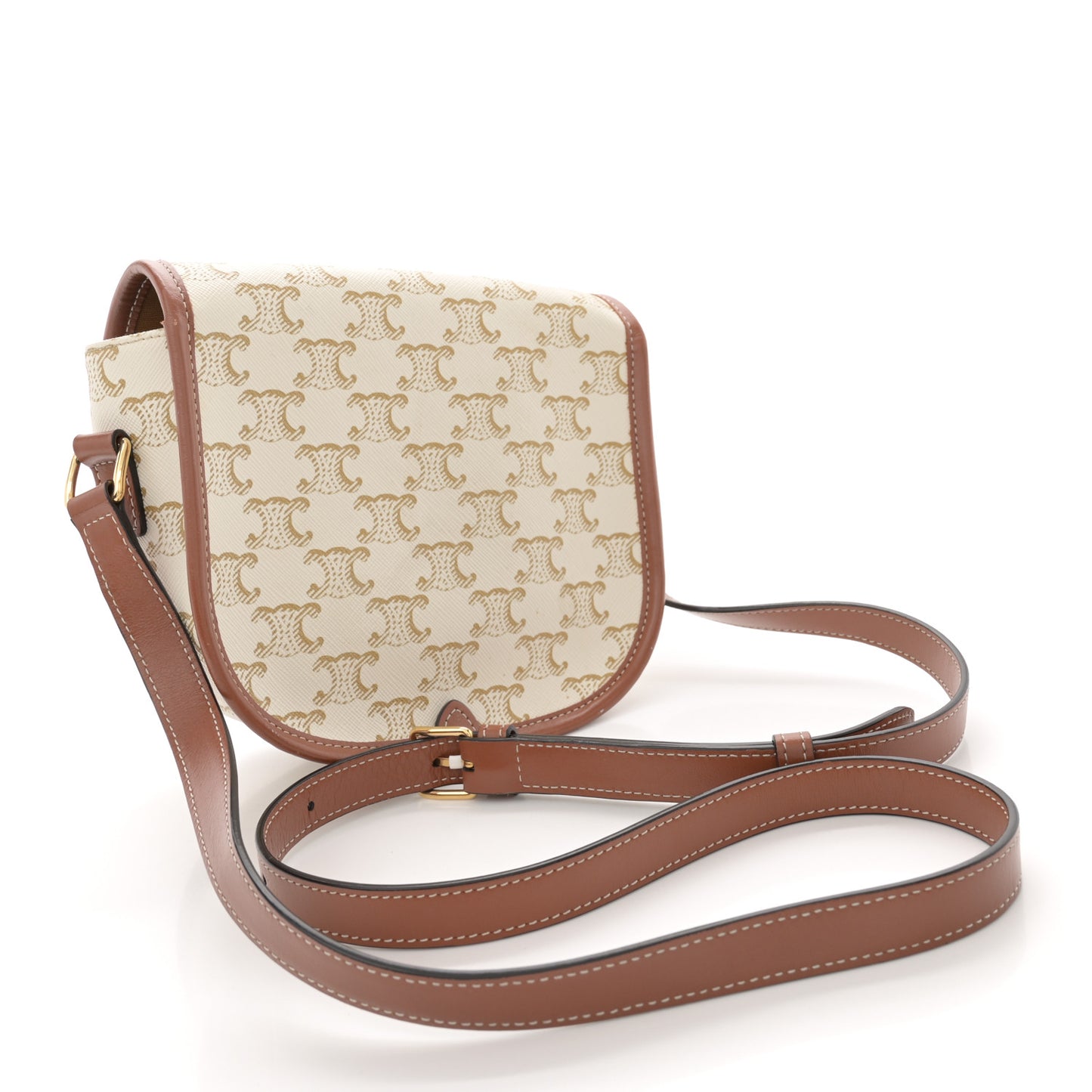 Triomphe Canvas Medium Folco Bag White