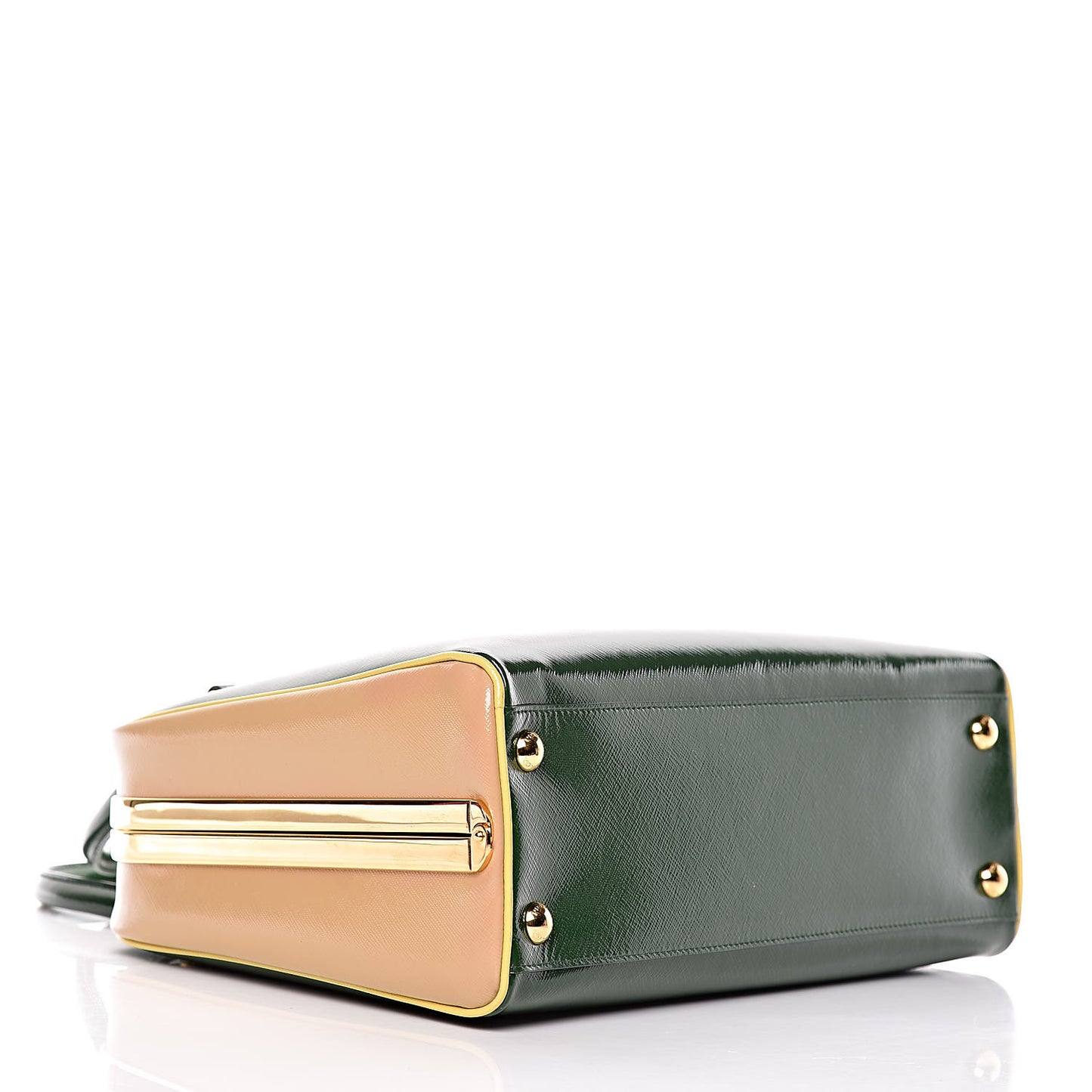 Saffiano Vernice Pyramid Bag Larice Sabbia