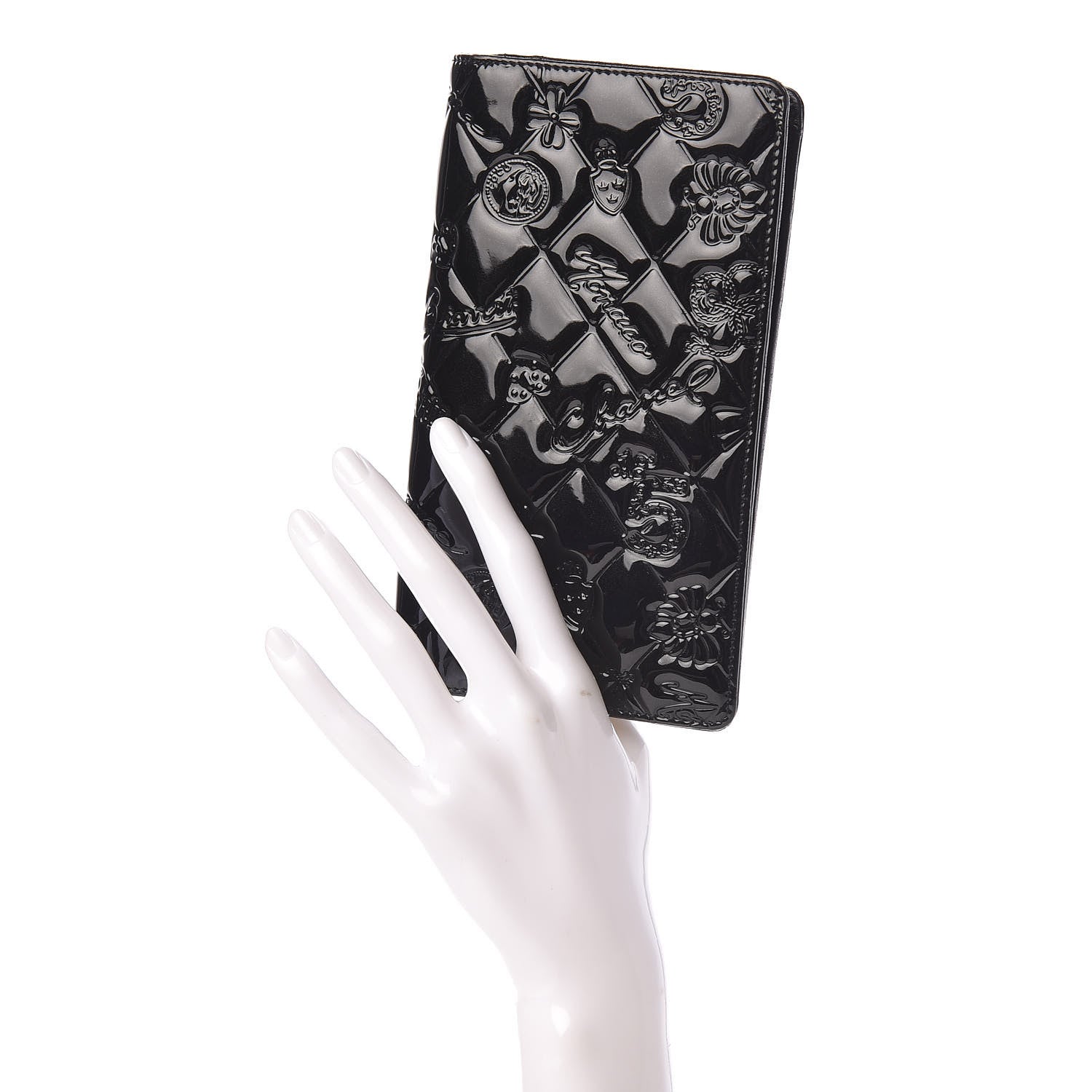 Chanel Patent Calfskin Lucky Symbols Yen Wallet Black 2 of 14