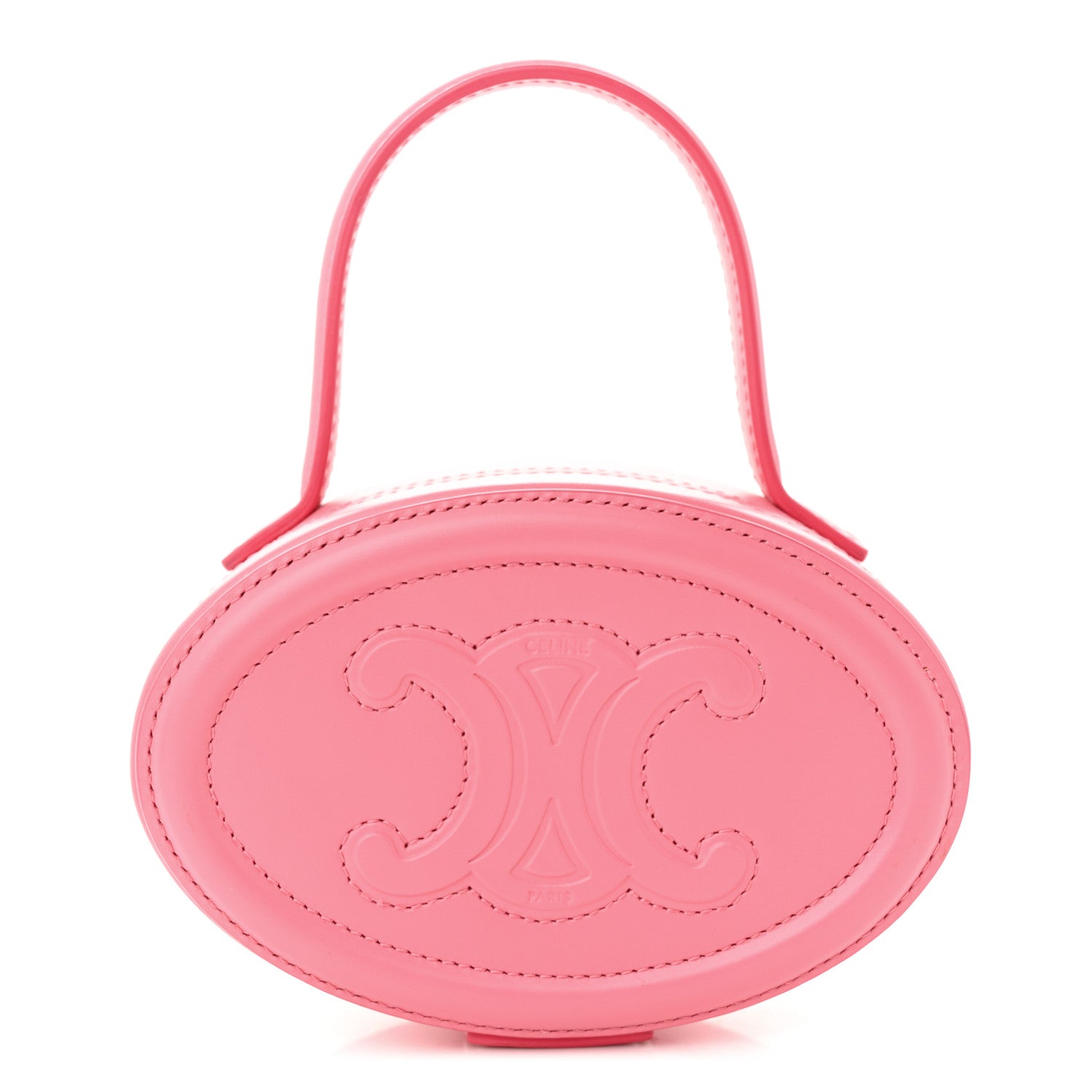 Celine Smooth Calfskin Cuir Triomphe Oval Minaudiere Lipstick 1 of 12