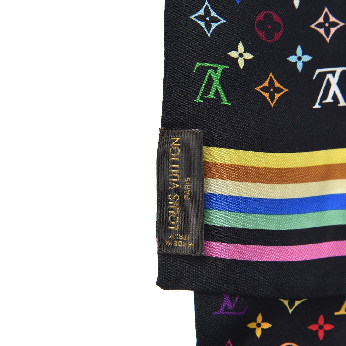 Silk Monogram Multicolor Bandeau Black