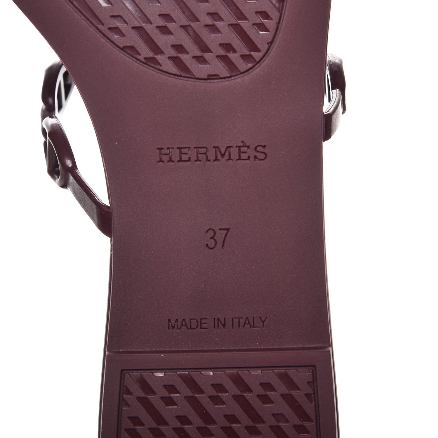 Hermes Rubber Chaine d'Ancre Rivage Sandals 37 Bordeaux 6 of 8