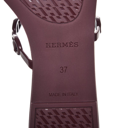 Hermes Rubber Chaine d'Ancre Rivage Sandals 37 Bordeaux 6 of 8