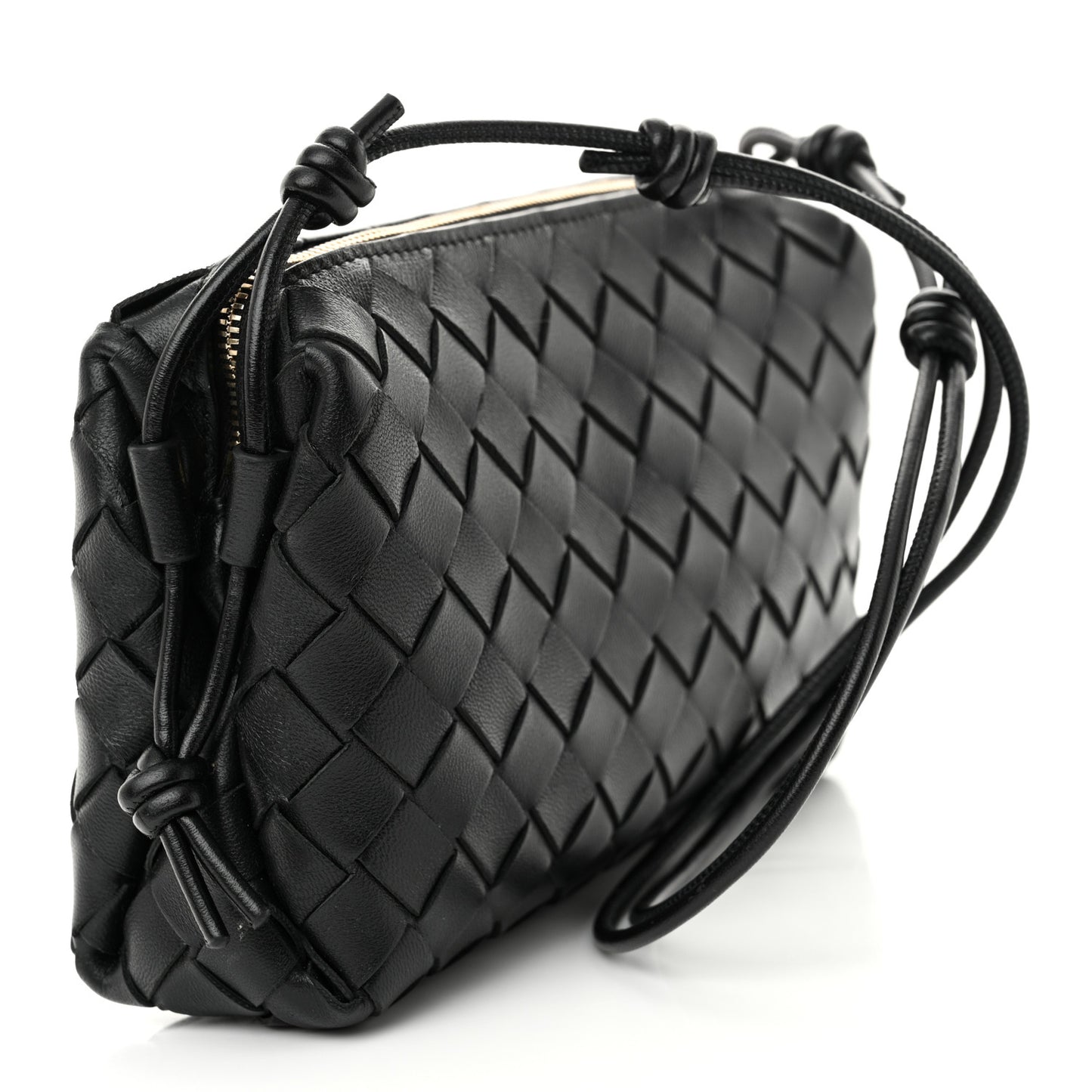 Nappa Intrecciato Loop Baguette Bag Black