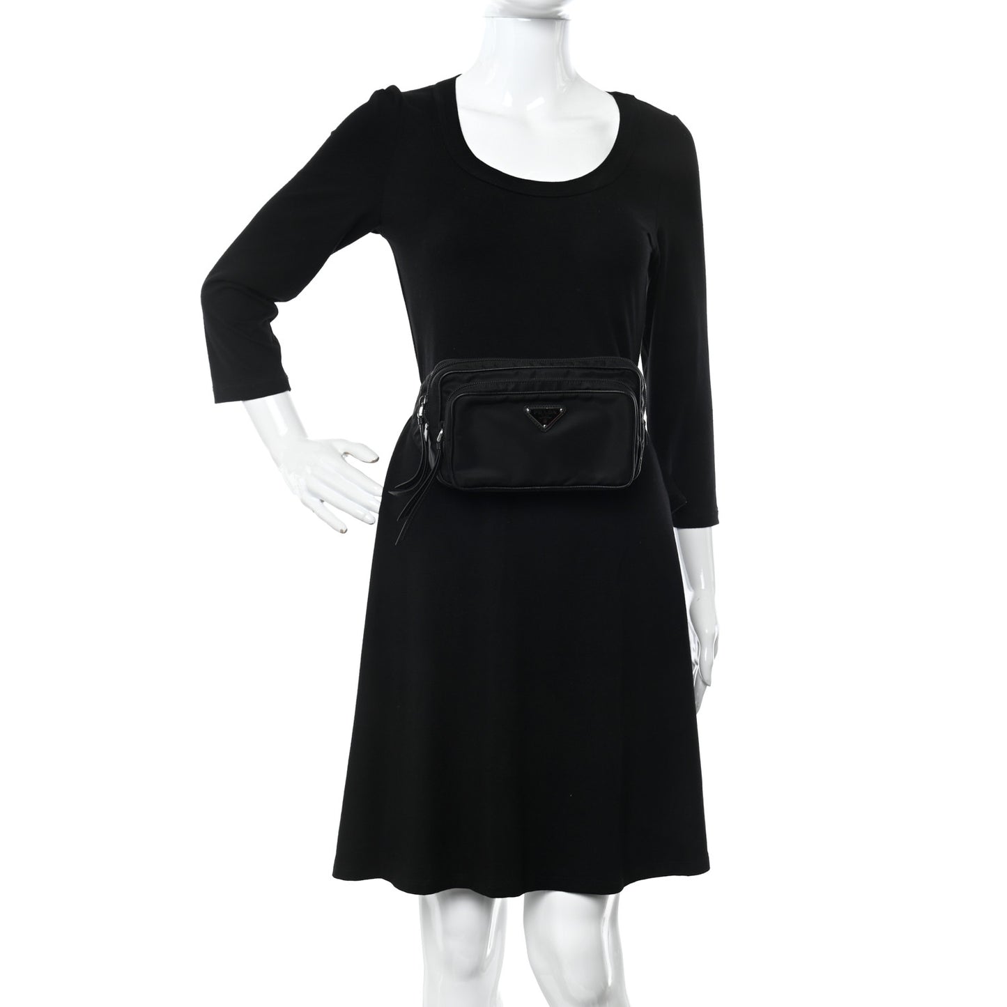 Tessuto Nylon Saffiano Belt Bag Black