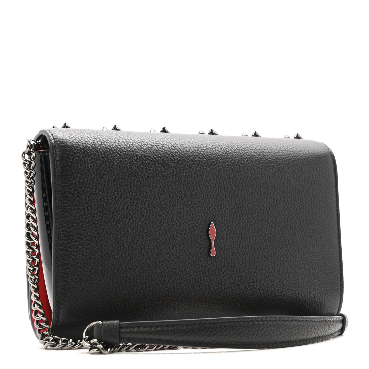 Christian Louboutin Calfskin Spikes Loubinthesky Paloma Clutch Black 3 of 11