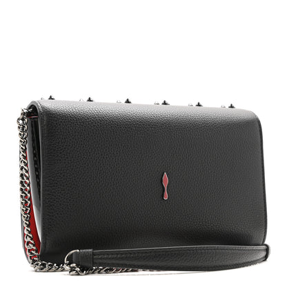 Christian Louboutin Calfskin Spikes Loubinthesky Paloma Clutch Black 3 of 11