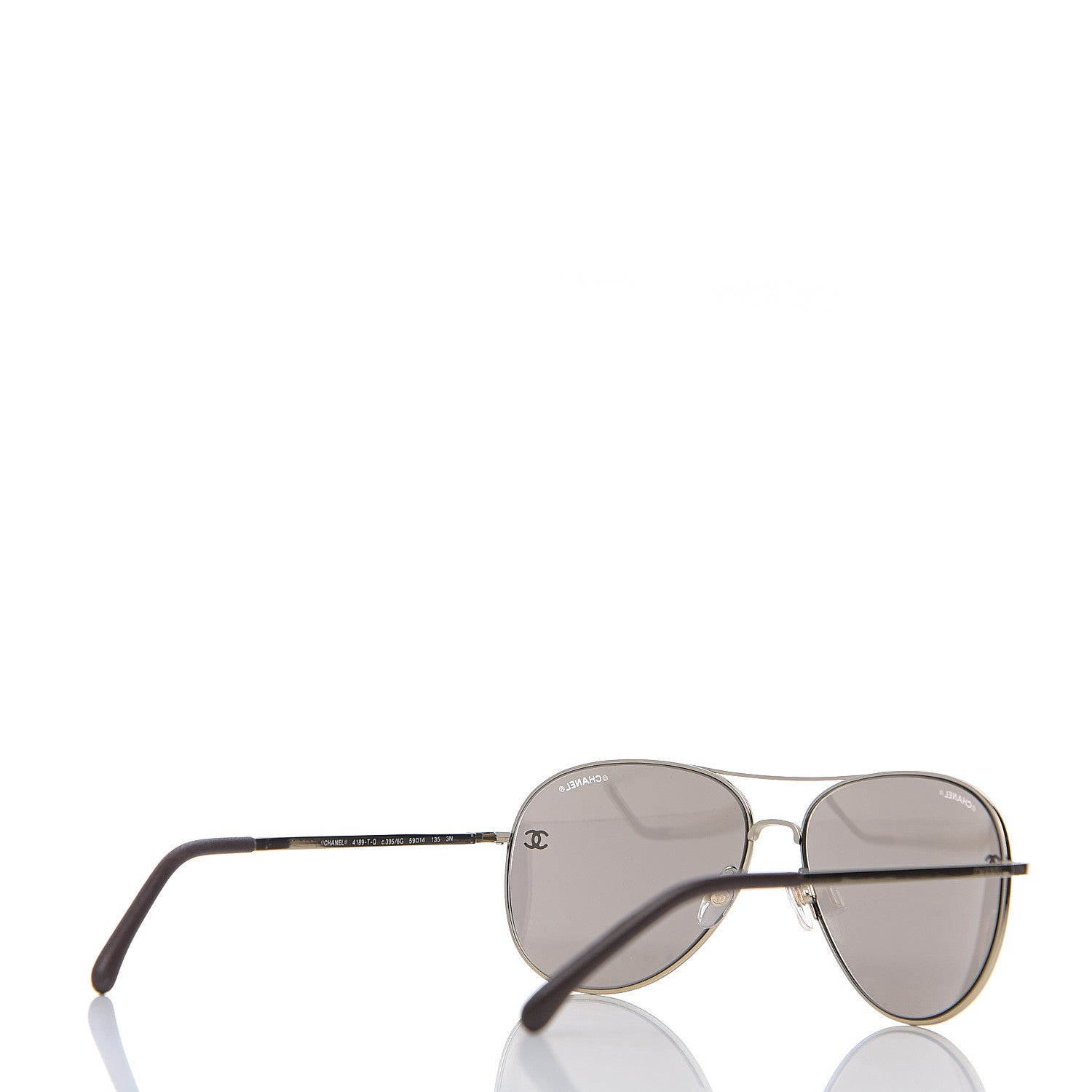 Chanel CC Aviator Sunglasses 4189-T-Q Pale Gold 4 of 8