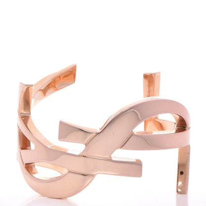 Saint Laurent Brass Monogram Cuff Rose Gold 1 of 6