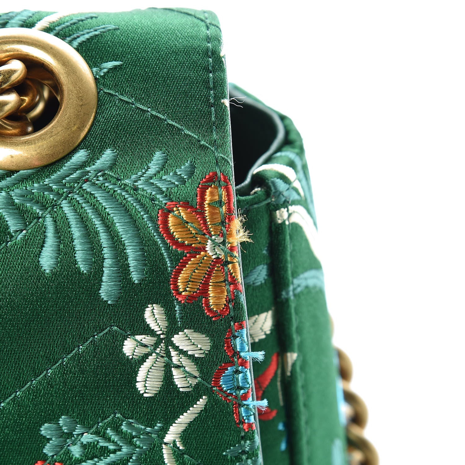 Gucci Jacquard Matelasse Floral Medium GG Marmont Shoulder Bag Green 15 of 15