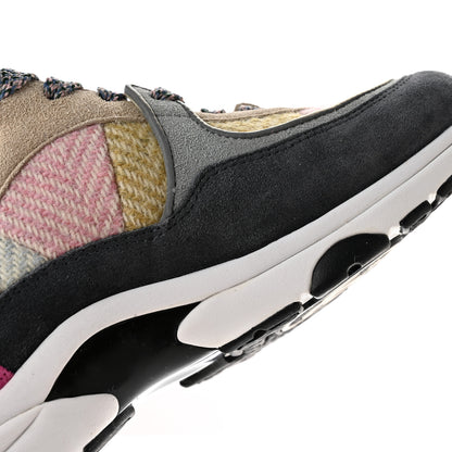 Chanel Tweed Suede CC Sneakers 36 Grey Pink Multicolor 11 of 12