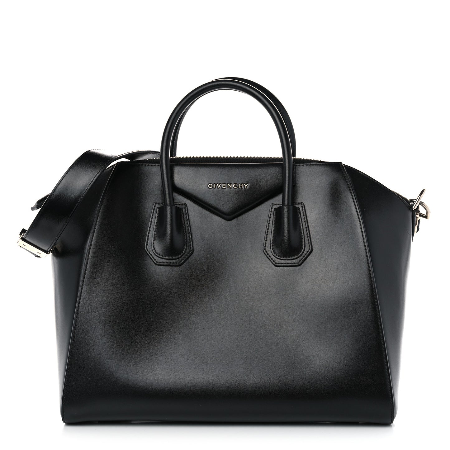 Shiny Lord Calfskin Large Antigona Black
