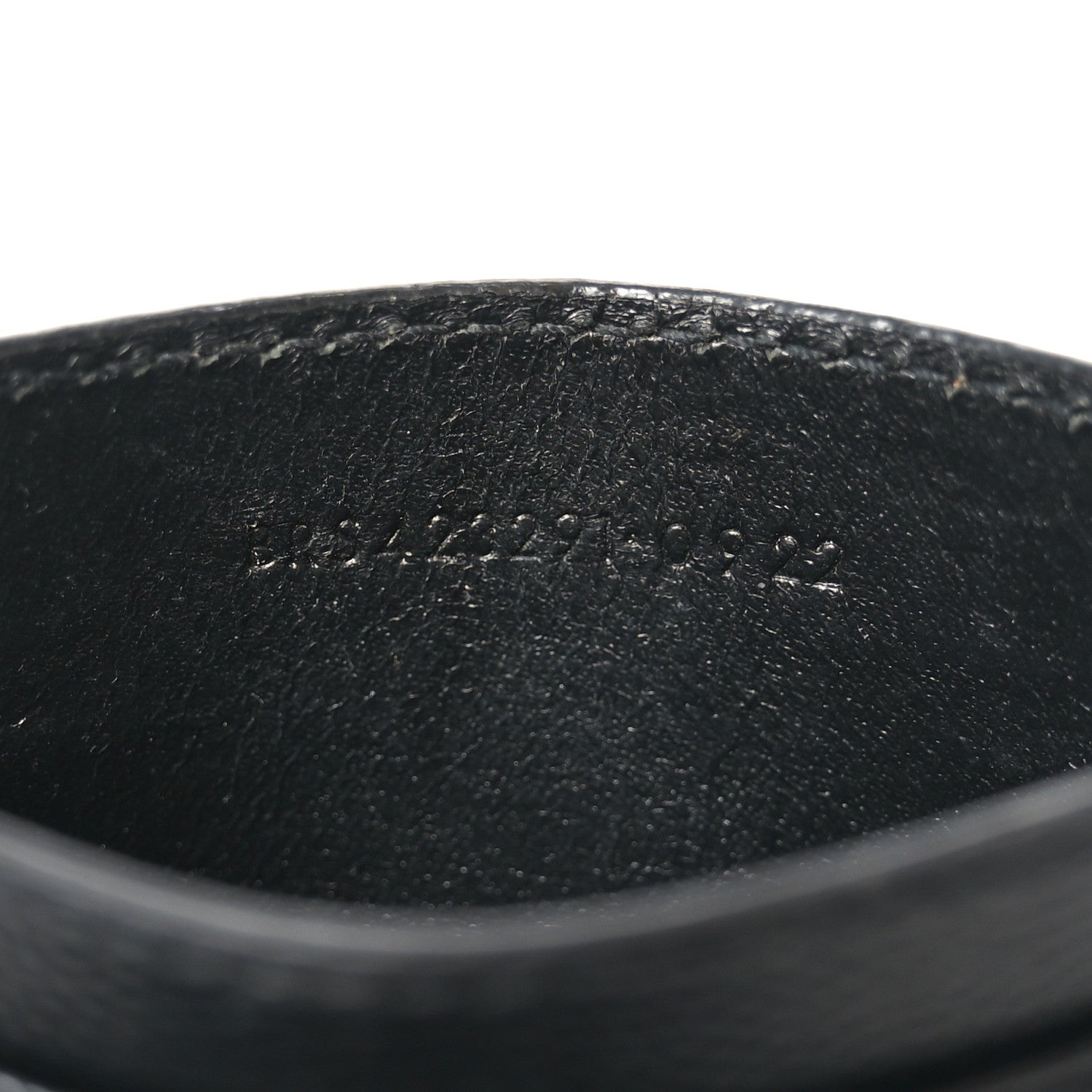Saint Laurent Grain De Poudre Matelasse Chevron Monogram Credit Card Case Black 7 of 8
